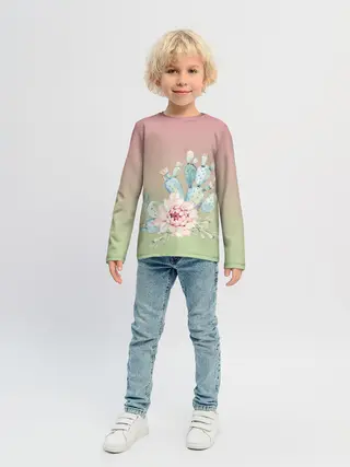 Детский лонгслив / суккулент градиент