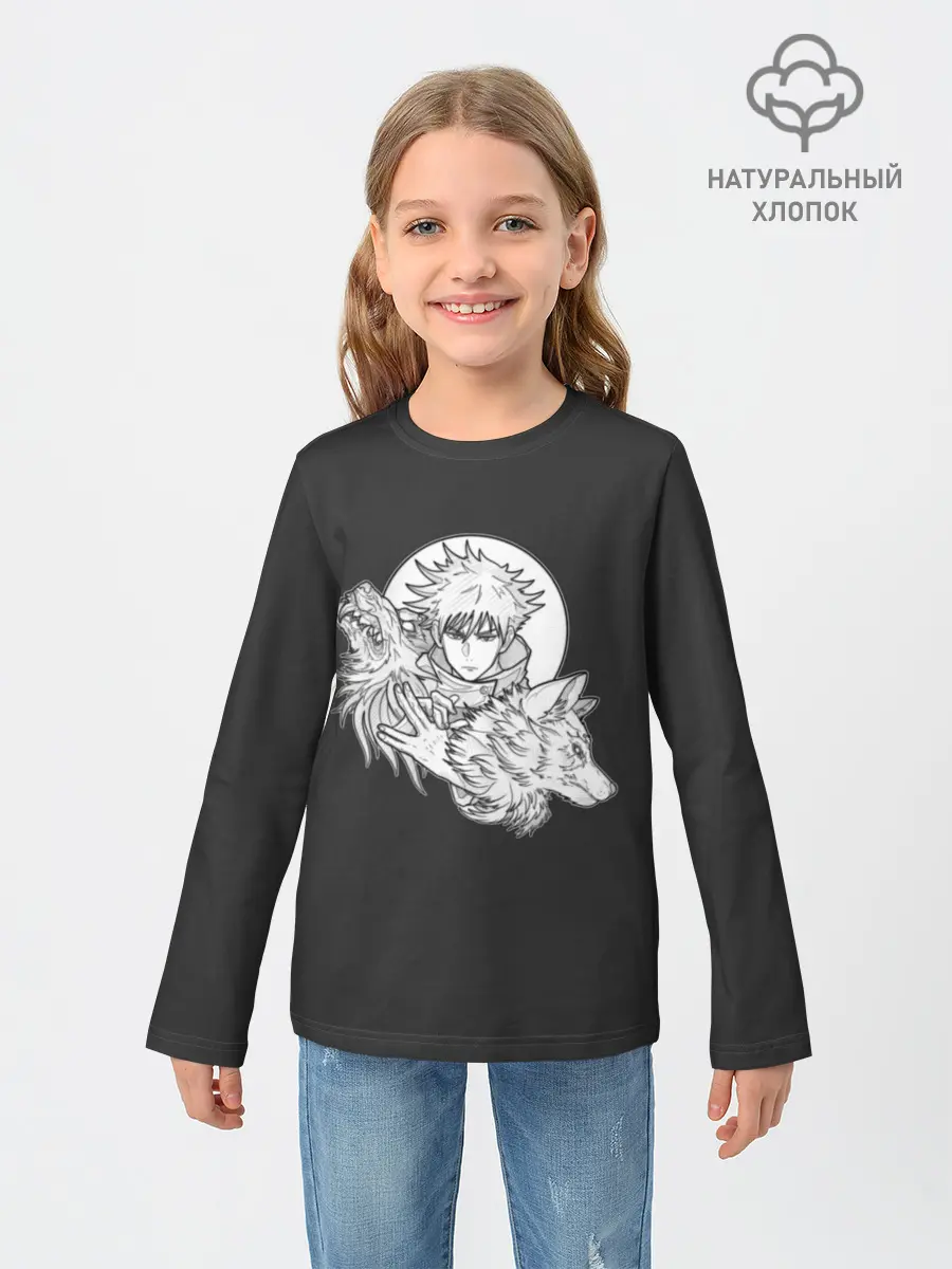 Детский лонгслив / Megumi с волком