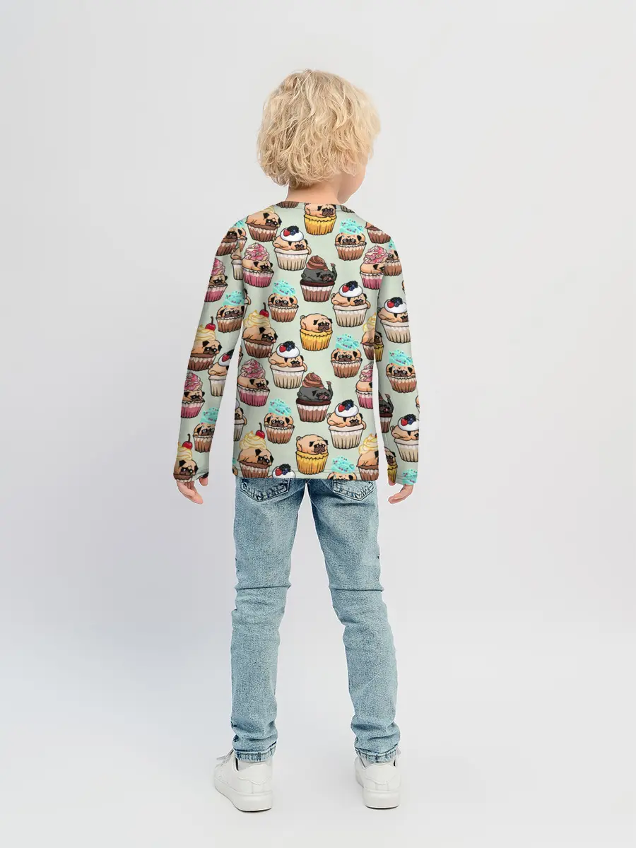Детский лонгслив / Мопсы - Кексики