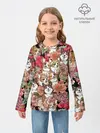 Детский лонгслив / Корги & Цветы