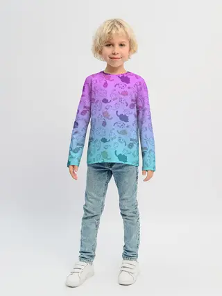 Детский лонгслив / Котики в полете