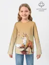 Детский лонгслив / акварельная лиса задумчивости