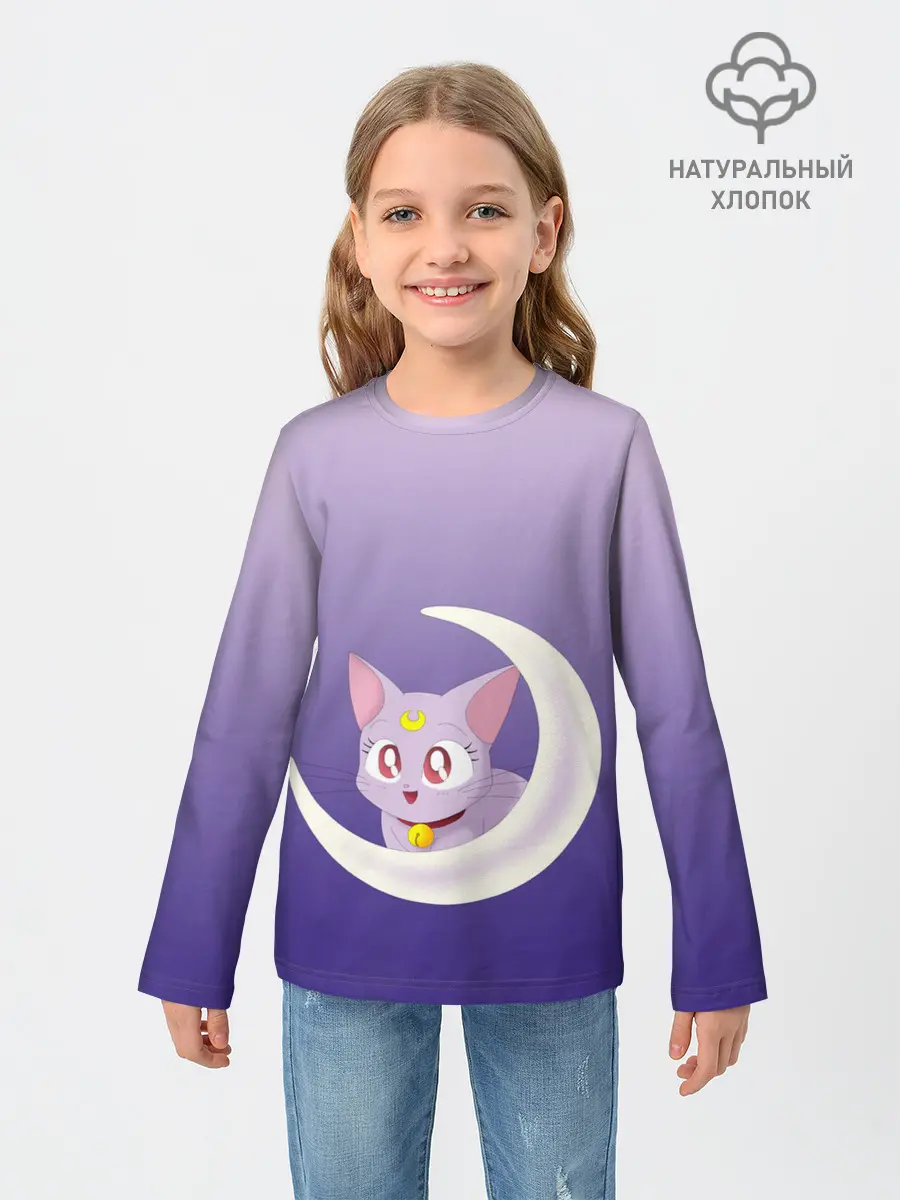 Детский лонгслив / кошка из сейлормун