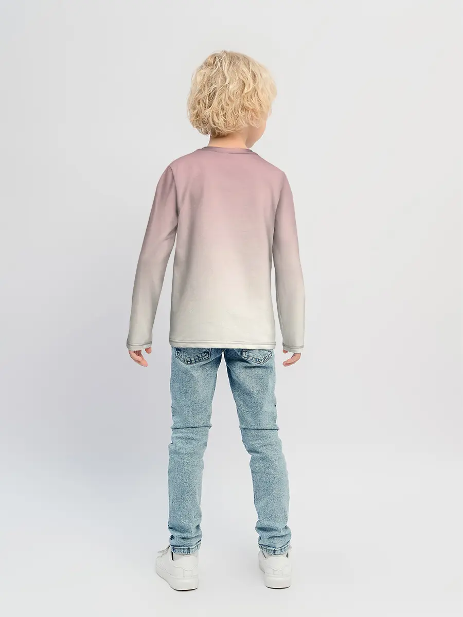 Детский лонгслив / Птичка в гнезде роза