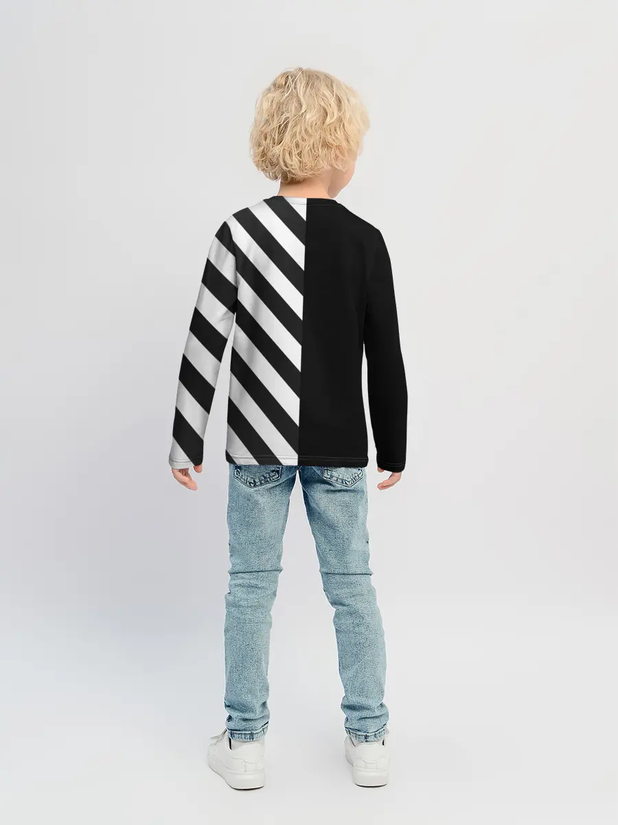 Детский лонгслив / Черно-Белые Полосы