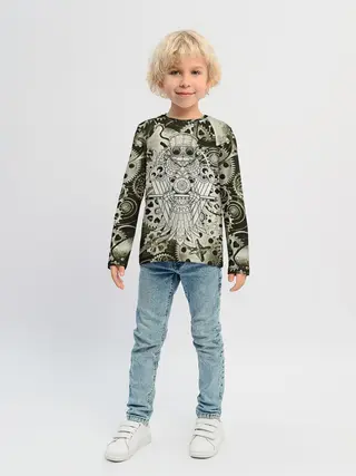 Детский лонгслив / Стимпанк Сова