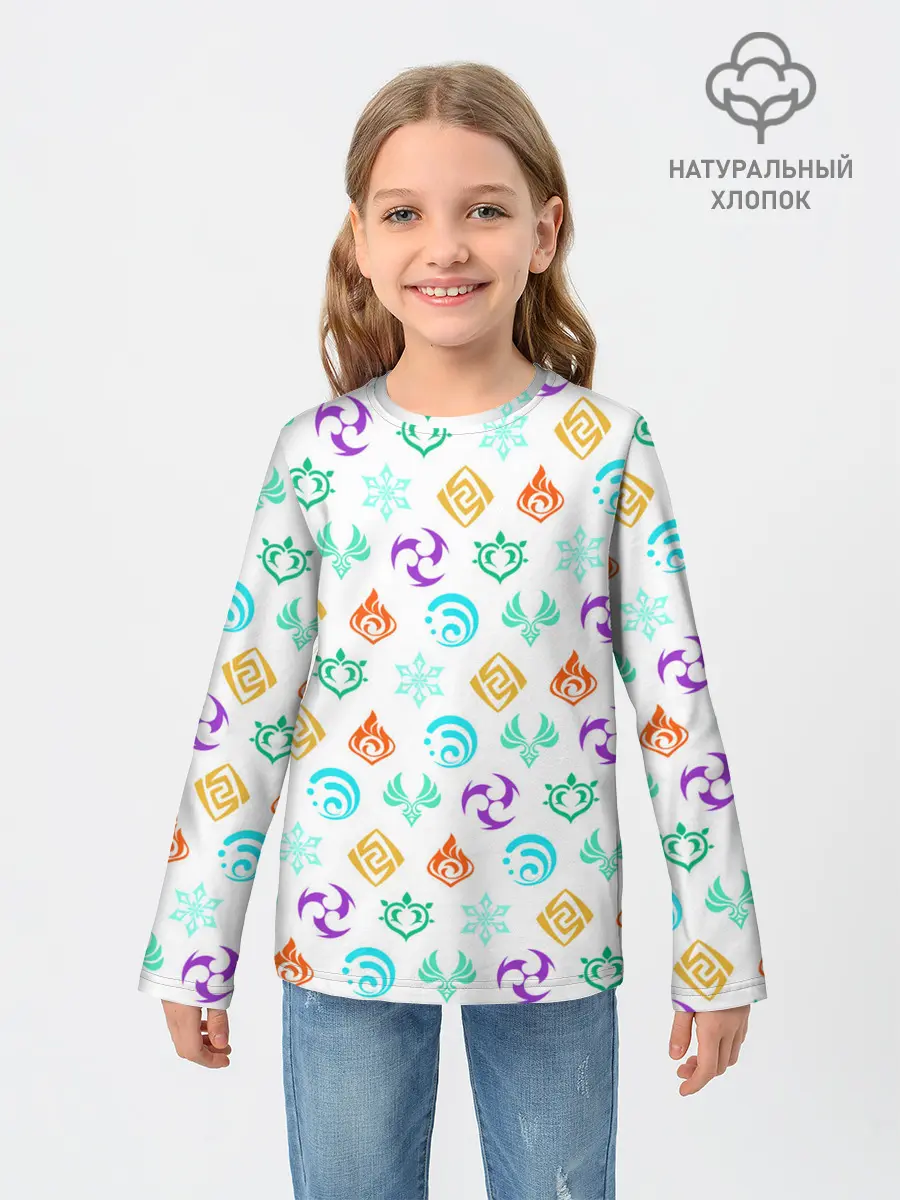 Детский лонгслив / GENSHIN IMPACT ЭМБЛЕМЫ