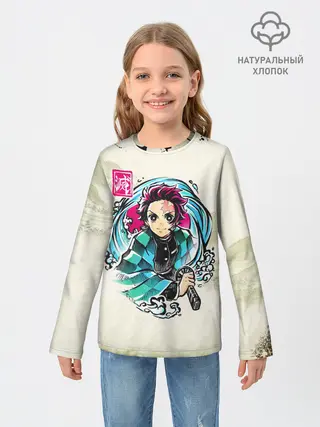 Детский лонгслив / Kamado Tanjiro зарисовка