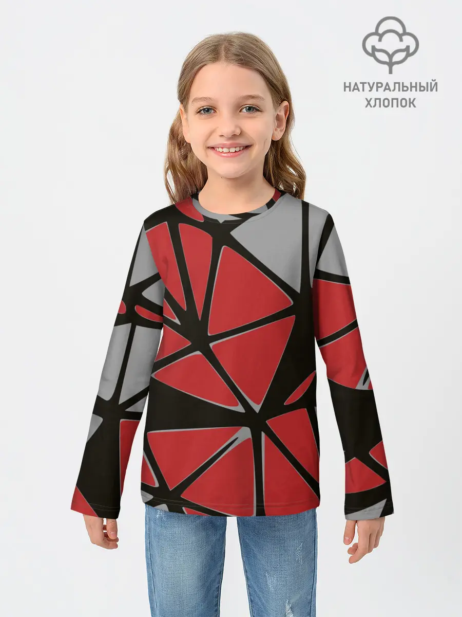 Детский лонгслив / Треугольники