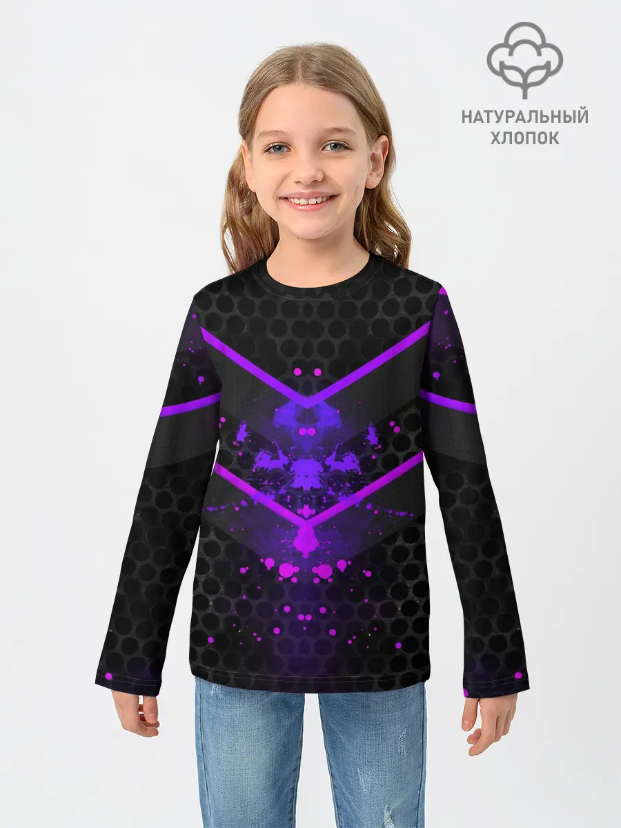 Детский лонгслив / Ултрофиолеовый угол 3D