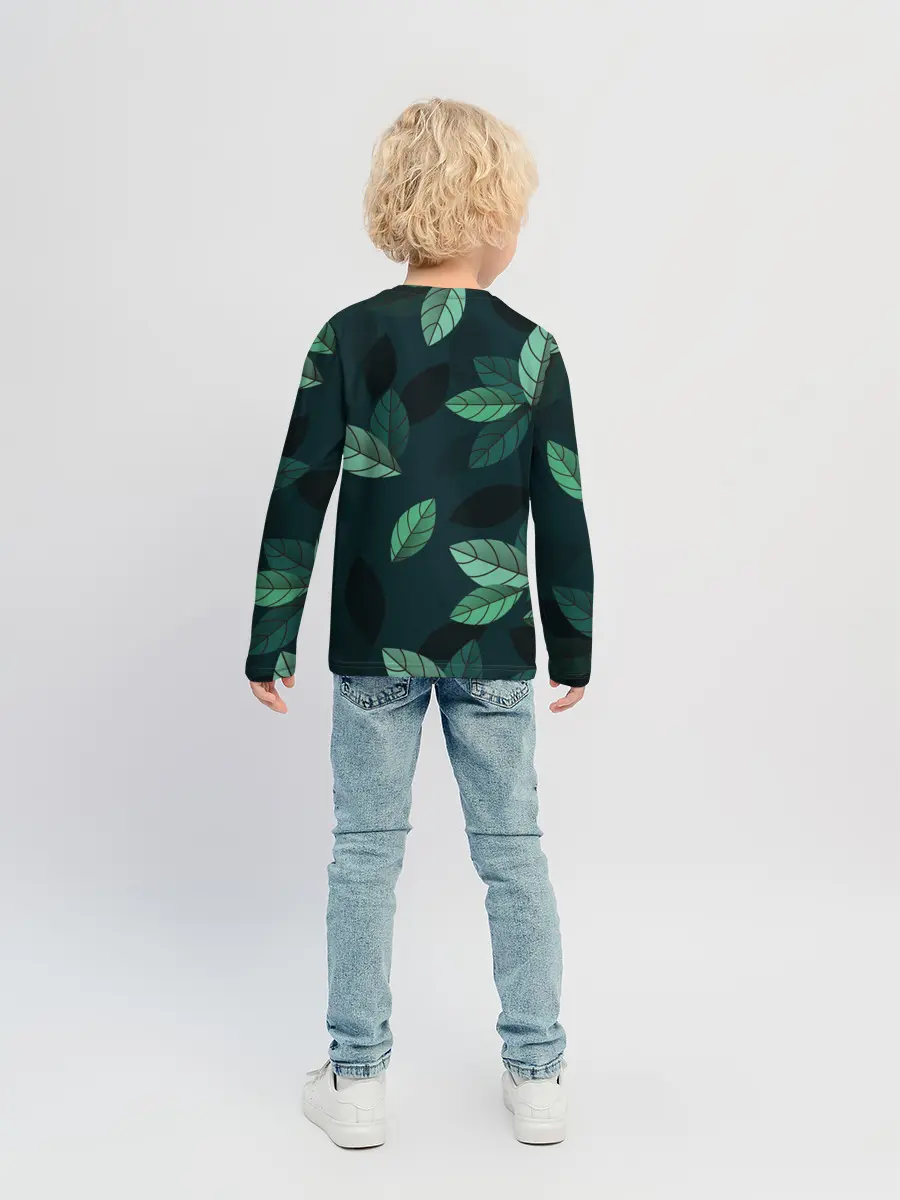 Детский лонгслив / Текстура Листья