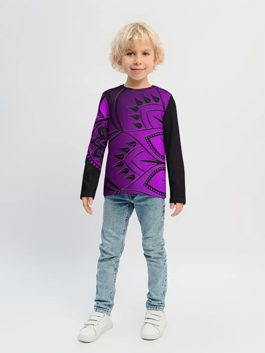 Детский лонгслив / Сирень 3D