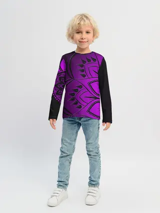 Детский лонгслив / Сирень 3D
