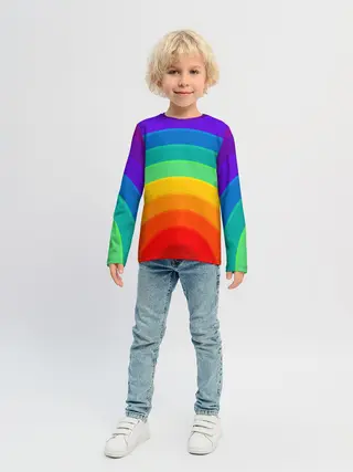 Детский лонгслив / Круговая радуга