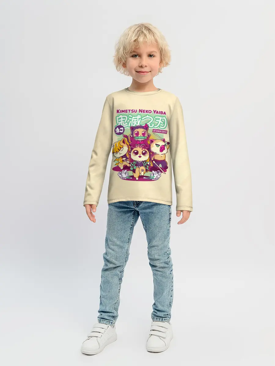 Детский лонгслив / Kimetsu Neko Yaiba