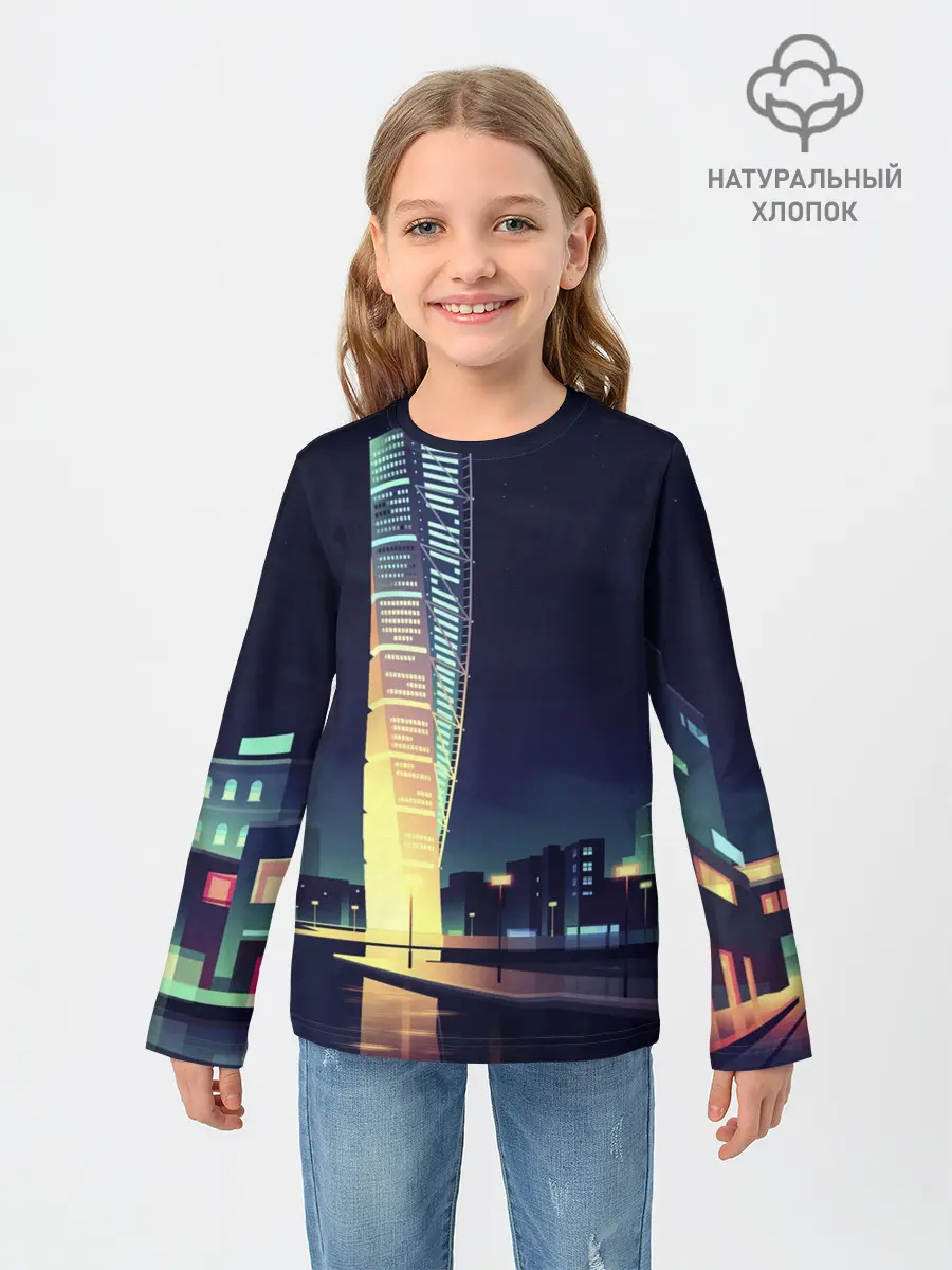 Детский лонгслив / Ночной Город