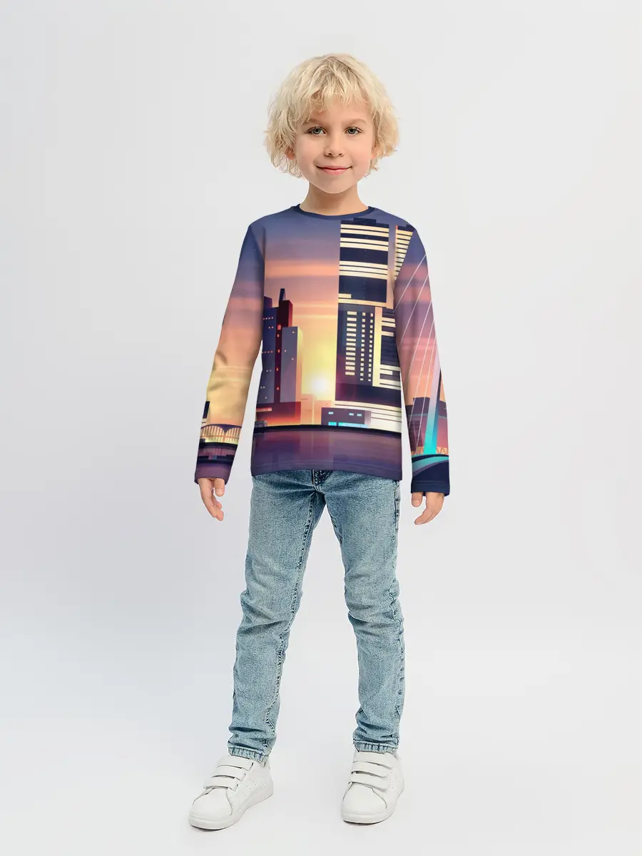 Детский лонгслив / Ночной Город