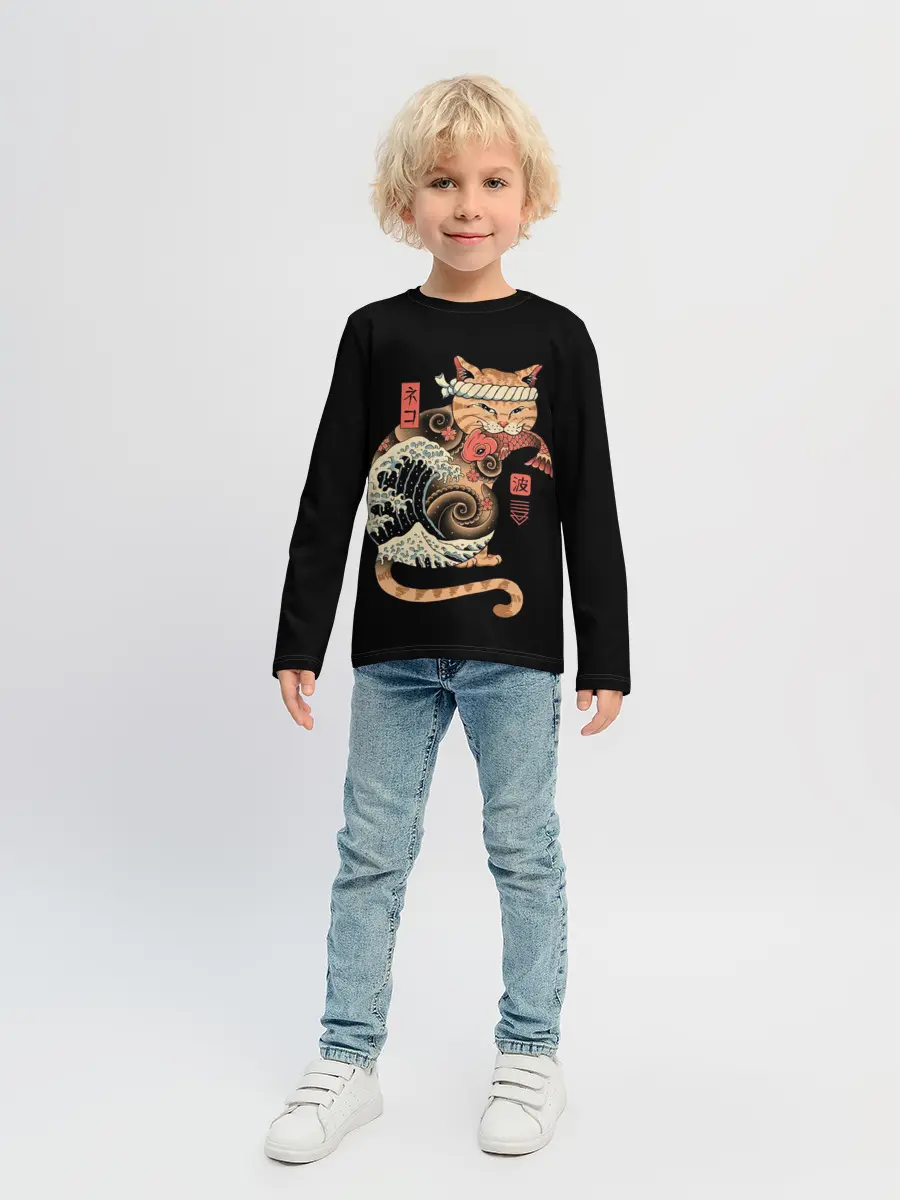 Детский лонгслив / Cat Wave
