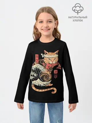 Детский лонгслив / Cat Wave