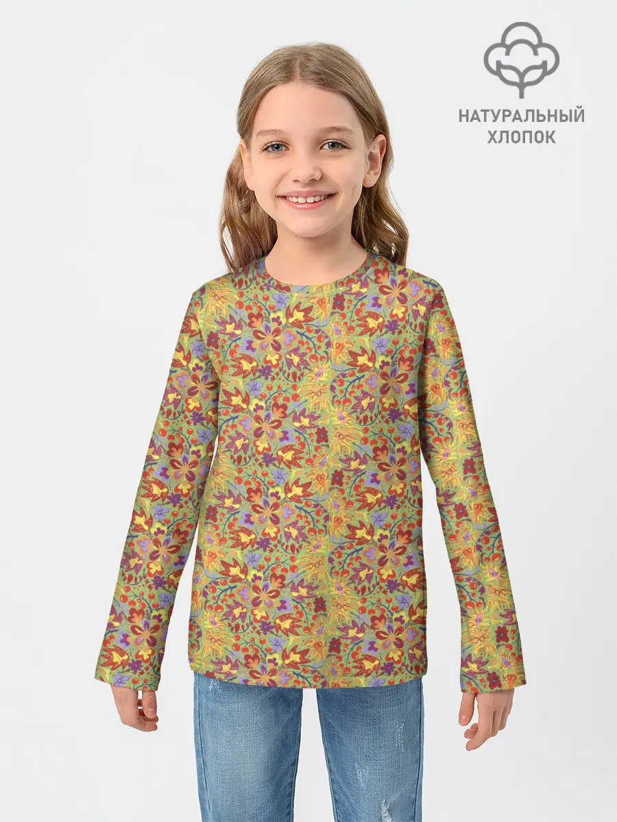 Детский лонгслив / Волшебный лес.