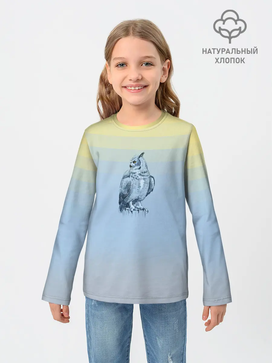Детский лонгслив / филин