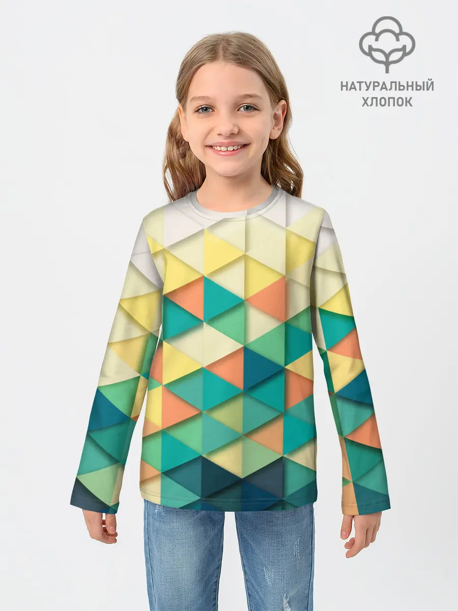 Детский лонгслив / Ромбики