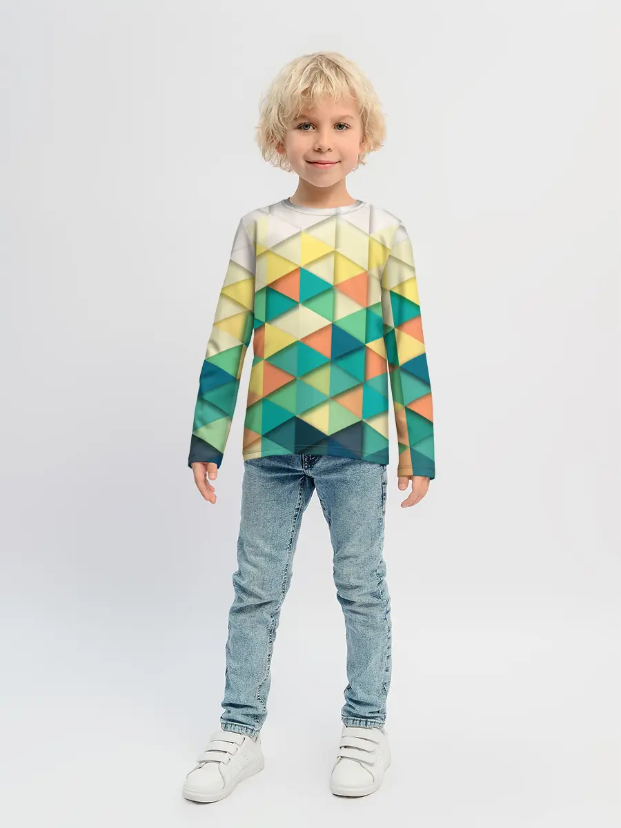 Детский лонгслив / Ромбики