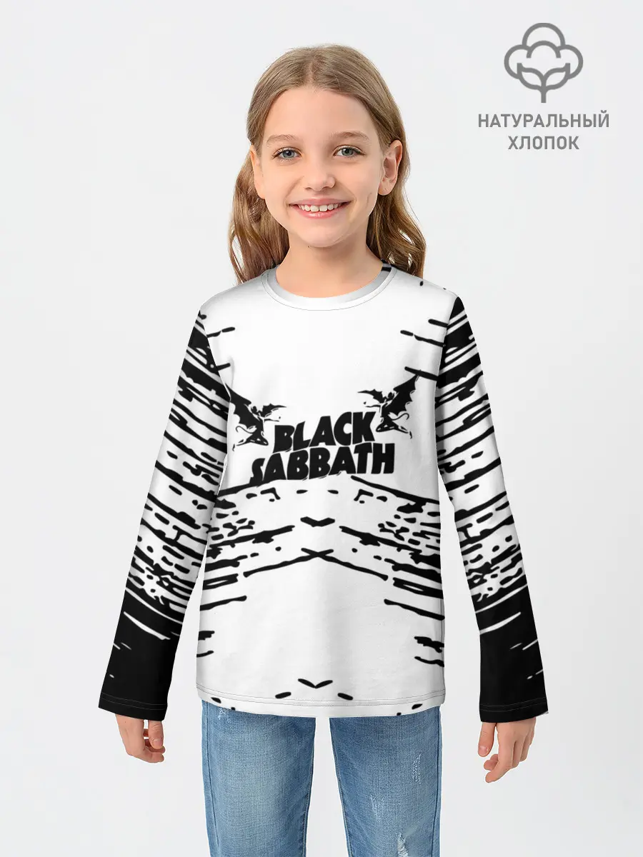 Детский лонгслив / black sabbath