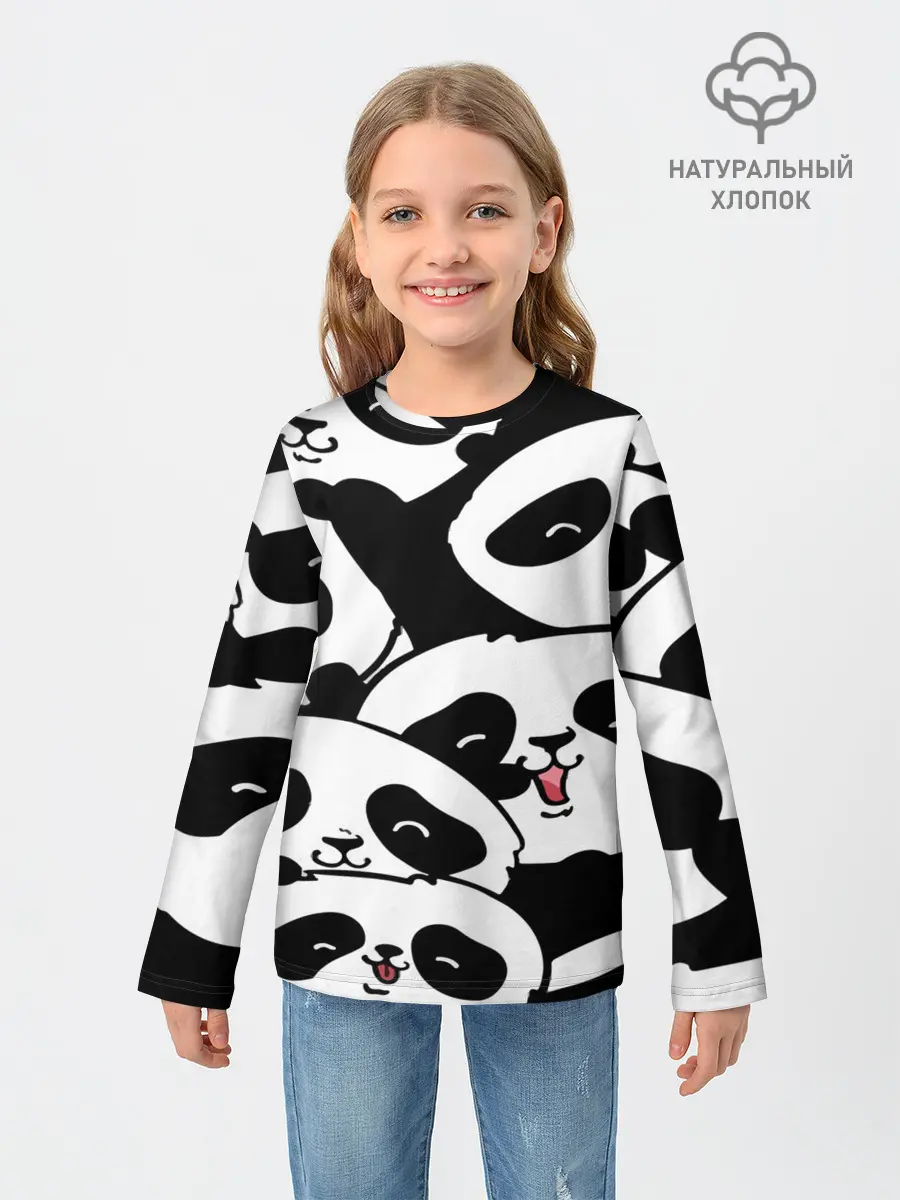 Детский лонгслив / панды