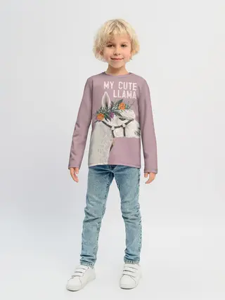 Детский лонгслив / My cute llama