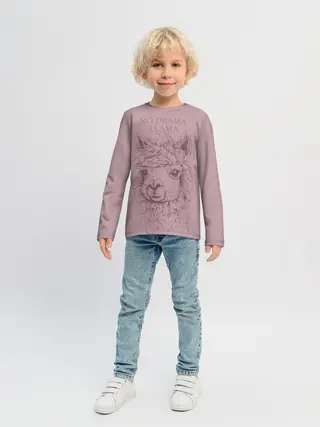 Детский лонгслив / No drama llama