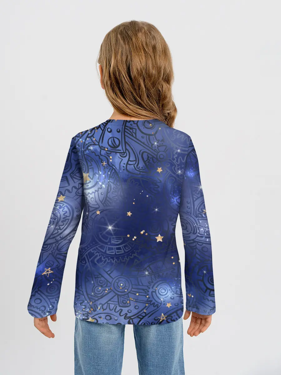 Детский лонгслив / Небо в стиле Стимпанк
