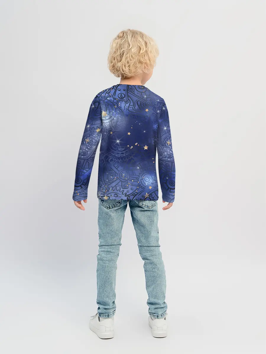 Детский лонгслив / Небо в стиле Стимпанк
