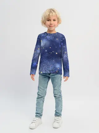 Детский лонгслив / Небо в стиле Стимпанк