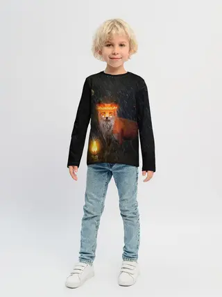 Детский лонгслив / Лиса с огненной короной