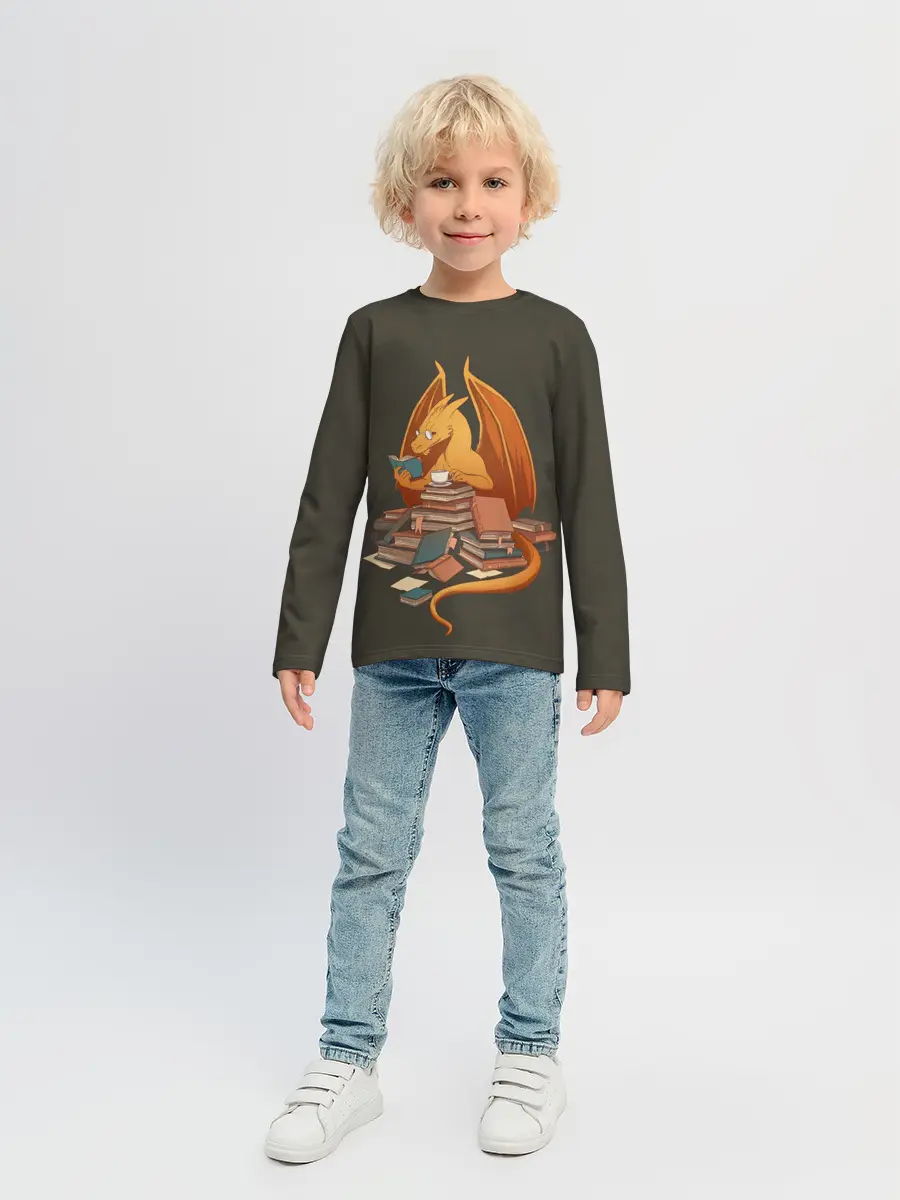 Детский лонгслив / Book Dragon