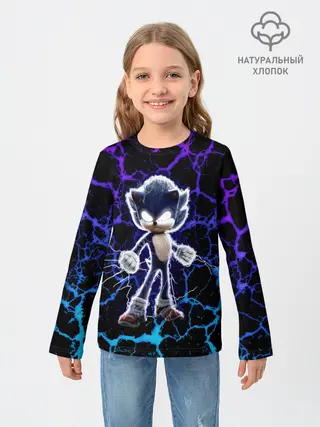 Детский лонгслив / SONIC МОЛНИЯ