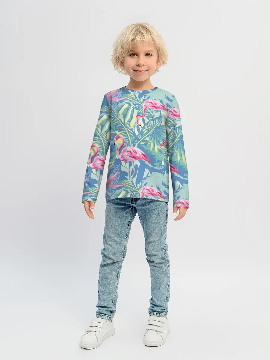 Детский лонгслив / фламинго