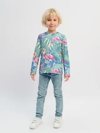 Детский лонгслив / фламинго