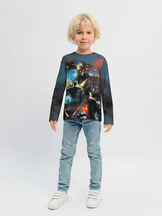 Детский лонгслив / Batman, Cyborg VS Steppenwolf