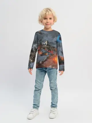 Детский лонгслив / Стимпанк бой | Steampunk Ship