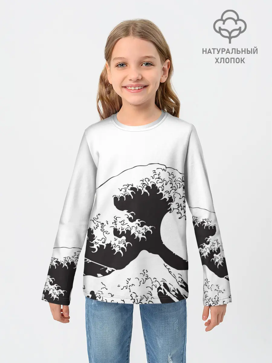 Детский лонгслив / Волна Канагава Япония | Sea Wave