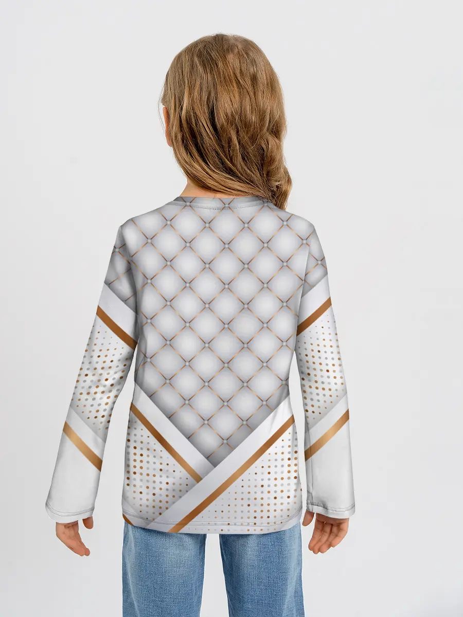 Детский лонгслив / Luxury white & Gold