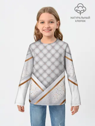 Детский лонгслив / Luxury white & Gold