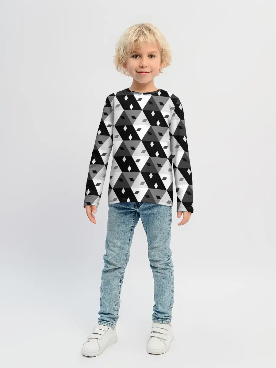 Детский лонгслив / Абстрактные кубики