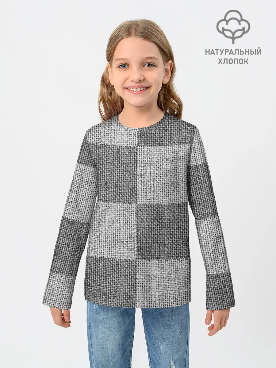 Детский лонгслив / Denim Patchwork