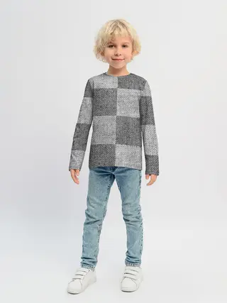 Детский лонгслив / Denim Patchwork