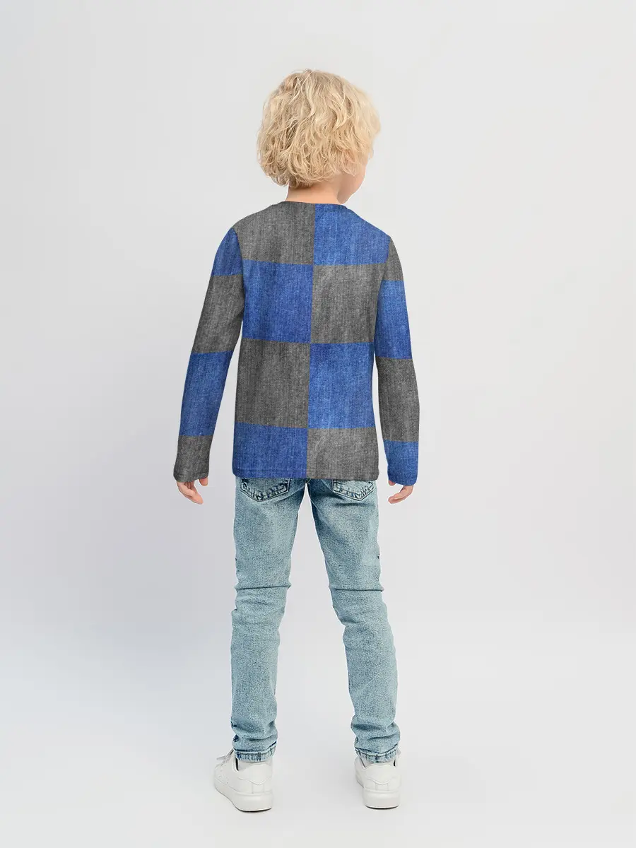 Детский лонгслив / Denim Patchwork