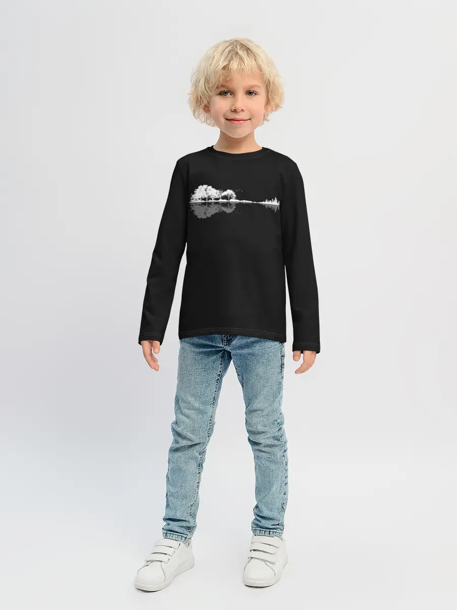 Детский лонгслив / Natural Guitar. Reflection