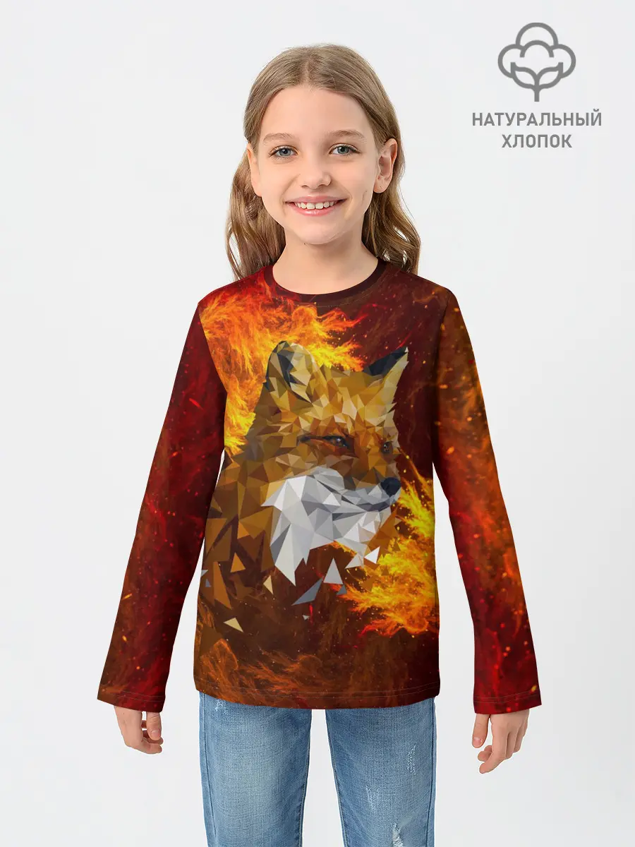 Детский лонгслив / Огненный Лис